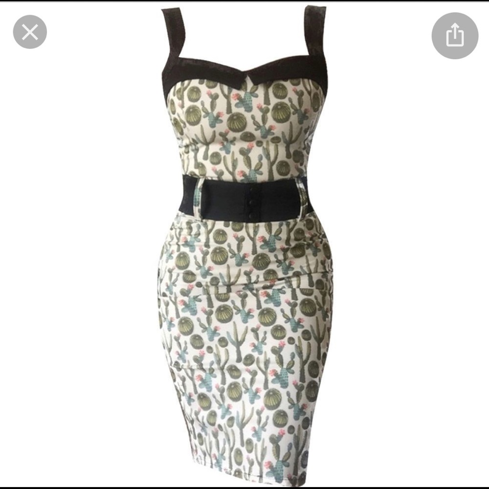 Switchblade stiletto cactus print dress
